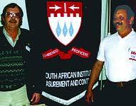 Leaders of the Secunda Branch of the SAIMC at The Control Roadshow on 26 July 2001. Seen from left to right are: Tony Vis (Vice-Chairman) and Piet van Rensburg (Chairman)